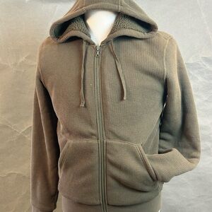 Men's Olive Hooded Knitted Sweater
